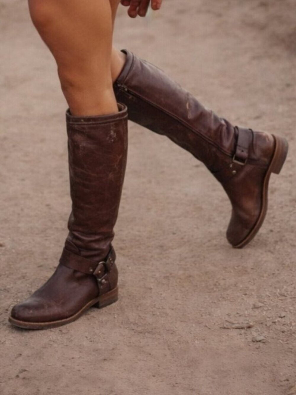 Frye Phillip Harness Tall Brown Leather Riding Boots Size 5.5